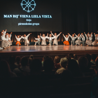 Rīgas Angļu ģimnāzijas un TDA „Līgo” bērnu un jauniešu studijas 15 gadu jubilejas koncerts “Rotā, saulīt, rotādama" - Mūsu jaunie, zaļie asniņi, kuriem visapkārt smieklu virtenes, bet pašos mīt nerimstošs dzīvesprieks un mīlestība pret deju.
Sirsnīga paaudžu satikšanās, sākot no mazajiem saules stariņiem līdz viedajiem dejotājiem, RAĢ un TDA "Līgo" bērnu un jauniešu studijas 15. jubilejas koncertā.
Foto:Deivids Lagzdiņš