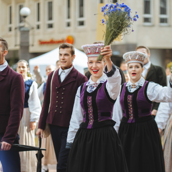 SVĒTKU DALĪBNIEKU GĀJIENS “NOVADU DIŽOŠANĀS” - Baltas ietrīsas mūsu sirdis no visa tā skaistuma, kas piedzīvots.
Mums kopā, svinot latvietību, izdevies radīt neaizmirstamus Svētkus. Jo svētki esam mēs paši un cilvēki mums apkārt.

Foto: 
Kārlis Miksons - Latvijas Televīzija  un Kristaps Neiberts
